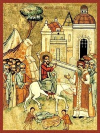 Einzug Jesu in Jerusalem Icon 03027 Vhod Gospoden v Ierusalim