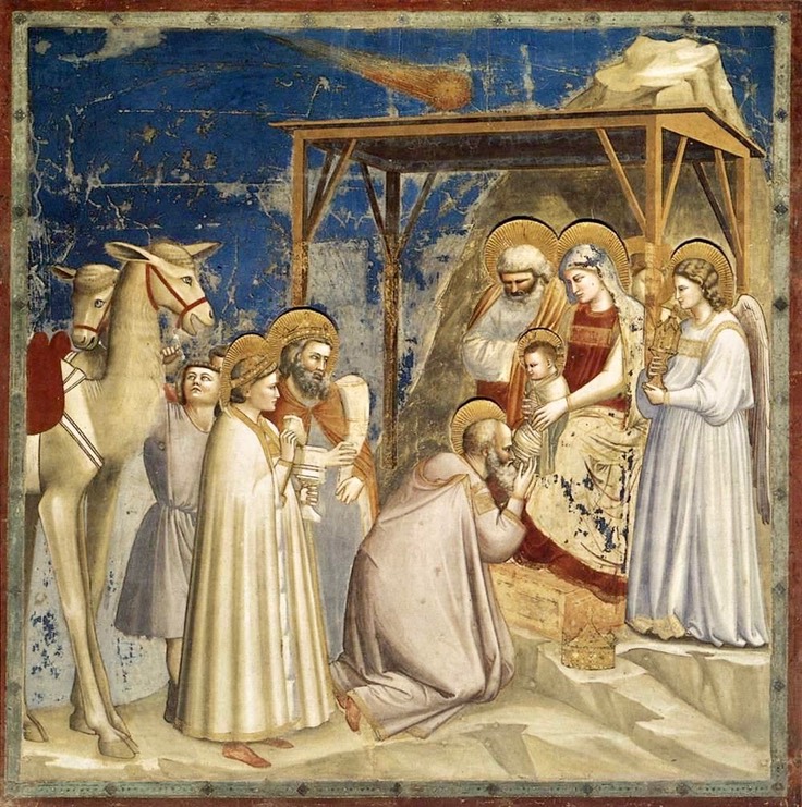 Heilige drei Knige Giotto_di_Bondone_-_No._18_Scenes_from_the_Life_of_Christ_-_2._Adoration_of_the_Magi_-_WGA09195