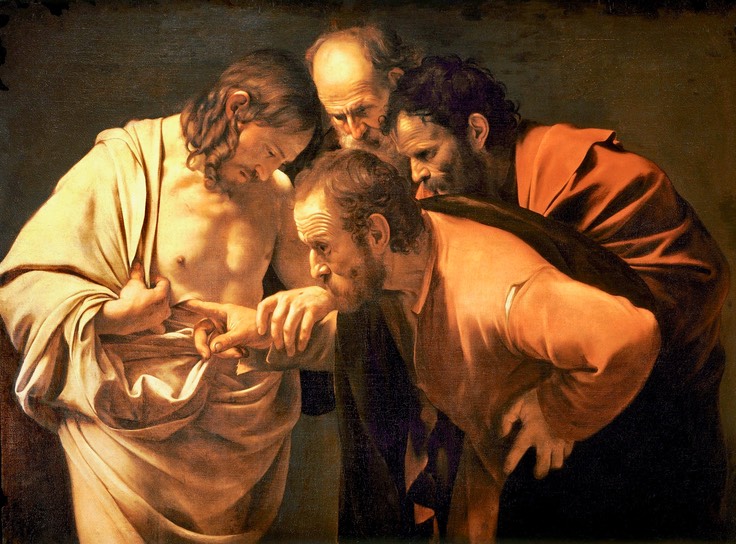 The Incredulity of Saint Thomas-Caravaggio (1601-2)